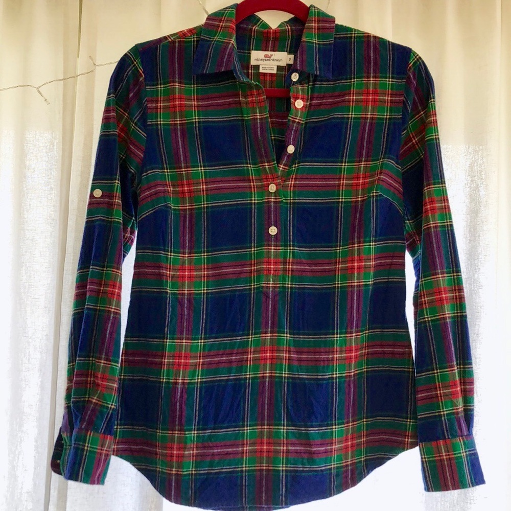 Plaid Vineyard Vines Popover Flannel